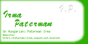 irma paterman business card